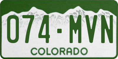 CO license plate 074MVN
