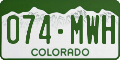 CO license plate 074MWH