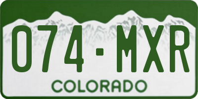 CO license plate 074MXR