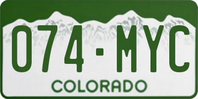 CO license plate 074MYC