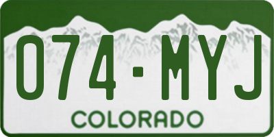 CO license plate 074MYJ