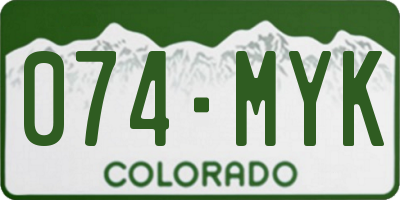CO license plate 074MYK