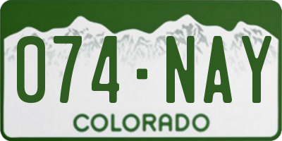 CO license plate 074NAY