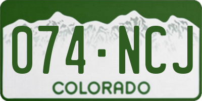 CO license plate 074NCJ