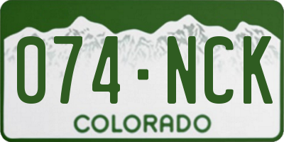 CO license plate 074NCK