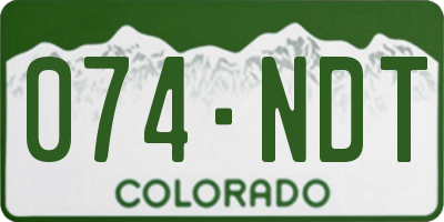 CO license plate 074NDT