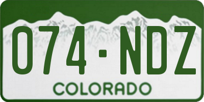 CO license plate 074NDZ