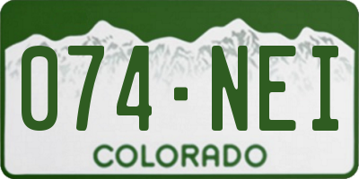 CO license plate 074NEI
