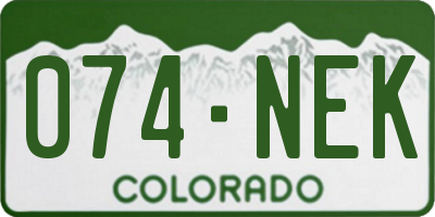 CO license plate 074NEK
