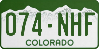 CO license plate 074NHF