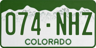 CO license plate 074NHZ