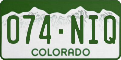 CO license plate 074NIQ