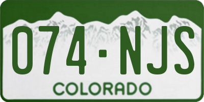 CO license plate 074NJS