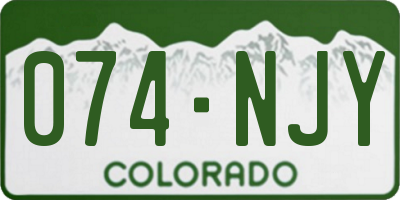 CO license plate 074NJY