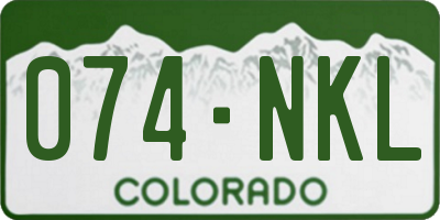 CO license plate 074NKL