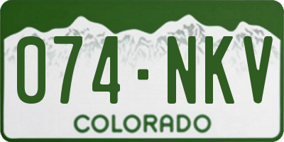 CO license plate 074NKV