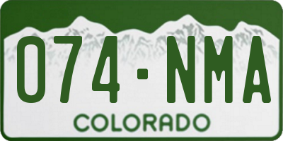 CO license plate 074NMA