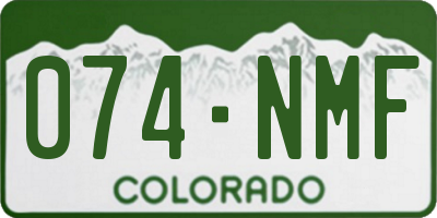 CO license plate 074NMF