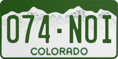 CO license plate 074NOI