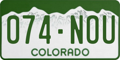 CO license plate 074NOU