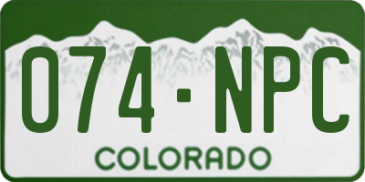 CO license plate 074NPC