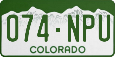 CO license plate 074NPU