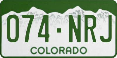 CO license plate 074NRJ