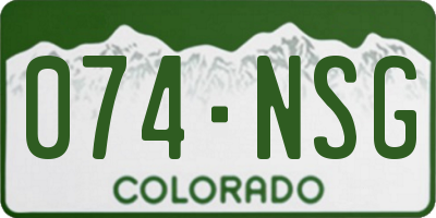CO license plate 074NSG