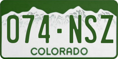 CO license plate 074NSZ