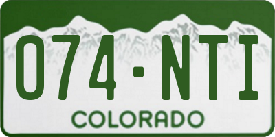 CO license plate 074NTI