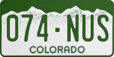CO license plate 074NUS