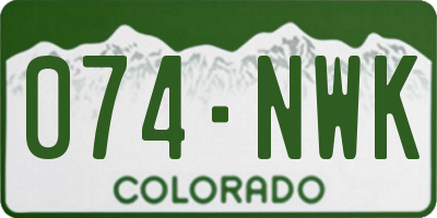 CO license plate 074NWK