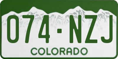 CO license plate 074NZJ