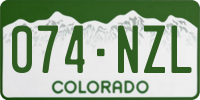 CO license plate 074NZL