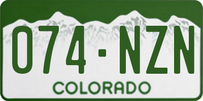 CO license plate 074NZN