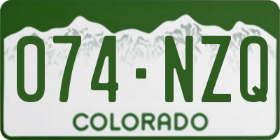 CO license plate 074NZQ