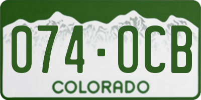 CO license plate 074OCB