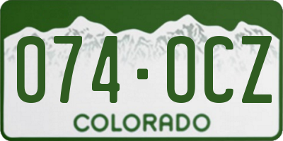 CO license plate 074OCZ