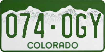 CO license plate 074OGY