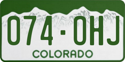 CO license plate 074OHJ