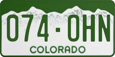 CO license plate 074OHN