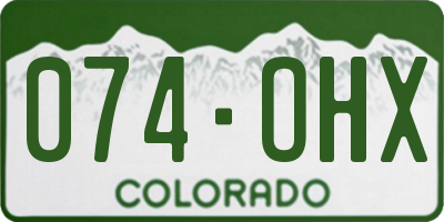 CO license plate 074OHX
