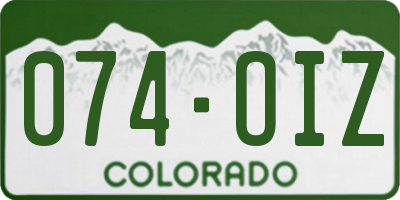 CO license plate 074OIZ