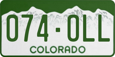 CO license plate 074OLL