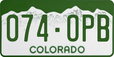 CO license plate 074OPB