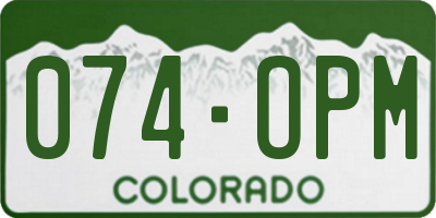 CO license plate 074OPM