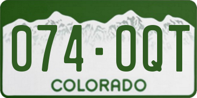 CO license plate 074OQT