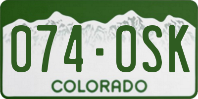 CO license plate 074OSK