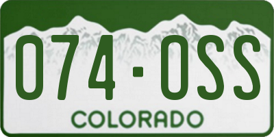 CO license plate 074OSS
