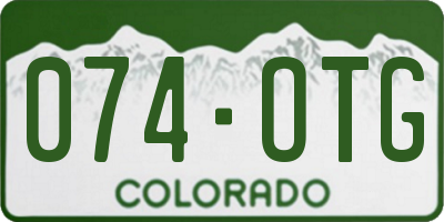 CO license plate 074OTG
